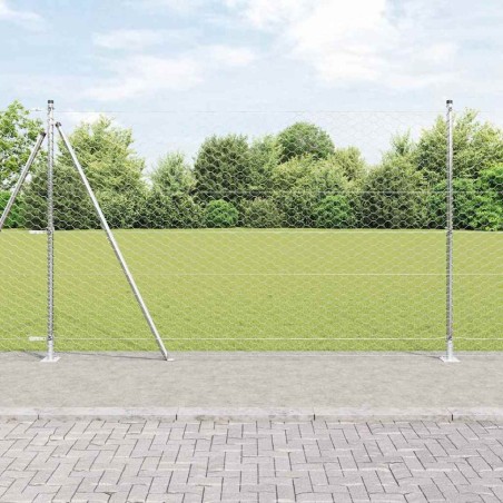 Clôture hexagonale avec base en béton 100 x 1,5 m Argenté 619196619196