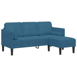 Ensemble de Canapés avec coussin Bleu Polyester 619206619206
