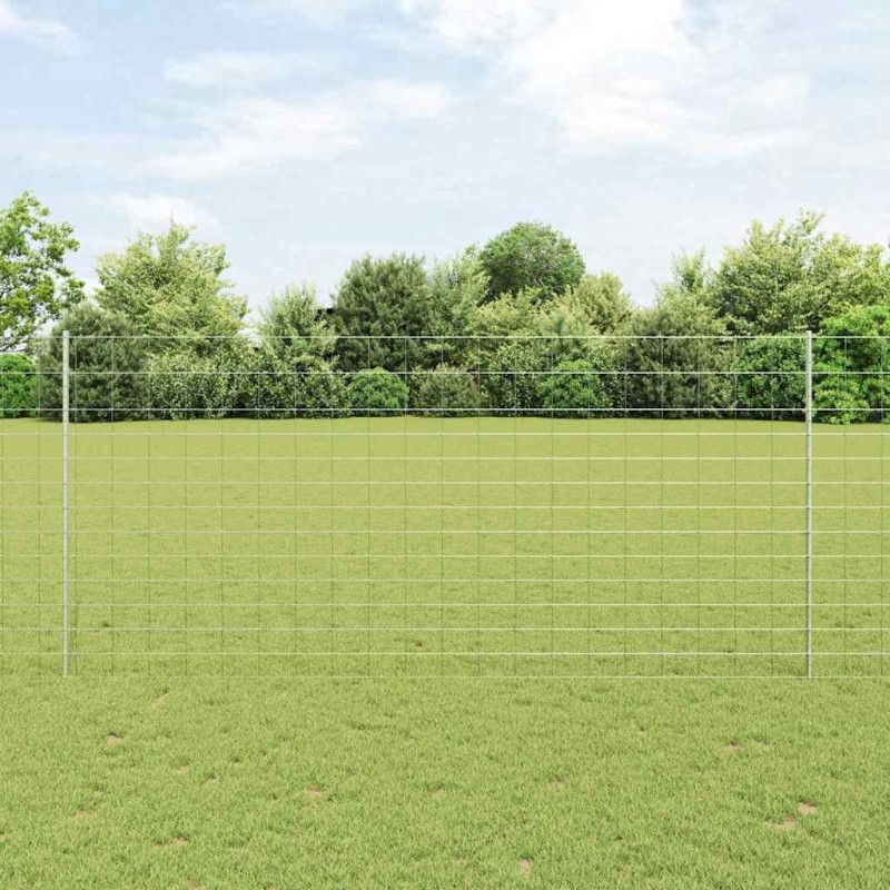 Clôture sauvage extérieure avec poteaux 50 x 1,4 m Argenté 619216619216