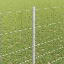 Clôture sauvage extérieure avec poteaux 50 x 1,4 m Argenté 619216619216