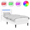 Cadre de lit avec matelas Blanc 90 x 190 cm Simili cuir 619217619217