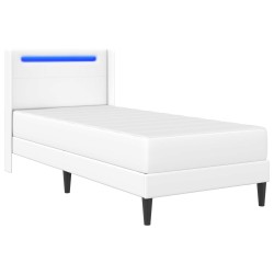 Cadre de lit avec matelas Blanc 90 x 190 cm Simili cuir 619217619217