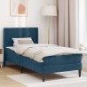 Cadre de lit avec matelas Bleu 100 x 200 cm Velours 619218619218