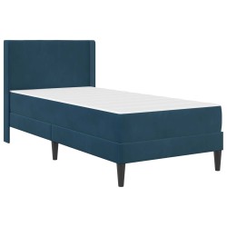 Cadre de lit avec matelas Bleu 100 x 200 cm Velours 619218619218