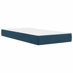 Cadre de lit avec matelas Bleu 100 x 200 cm Velours 619218619218