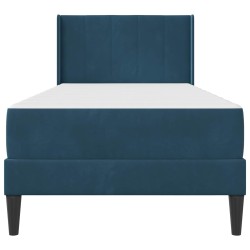 Cadre de lit avec matelas Bleu 100 x 200 cm Velours 619218619218
