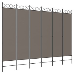 Cloison de séparation 6 panneaux Anthracite 240x200 cm Tissu 619229619229
