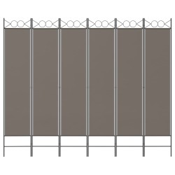Cloison de séparation 6 panneaux Anthracite 240x200 cm Tissu 619229619229
