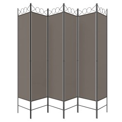 Cloison de séparation 6 panneaux Anthracite 240x200 cm Tissu 619229619229