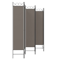 Cloison de séparation 6 panneaux Anthracite 240x200 cm Tissu 619229619229