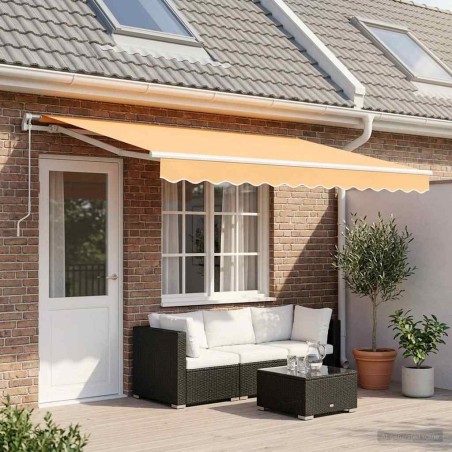 Auvent rétractable Sable 4 × 3 m Polyester et Aluminium 619231619231