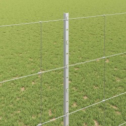 Clôture sauvage extérieure avec poteaux 50 x 1,4 m Argenté 619233619233