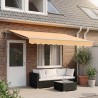Auvent rétractable Sable 4 × 3 m Tissu et Aluminium 619234619234