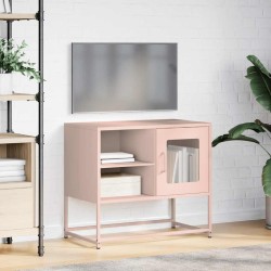 Meuble TV rose 68x39x60,5 cm acier 619239619239