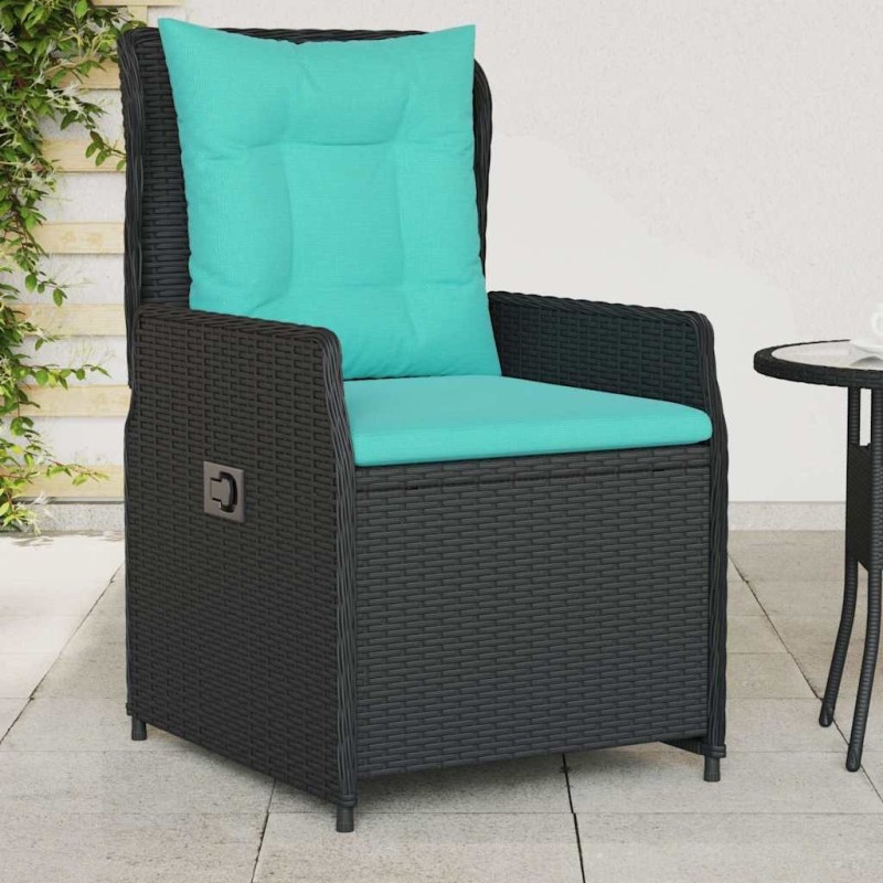 Chaises de jardin inclinables lot de 2 noir résine tressée 619242619242