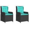 Chaises de jardin inclinables lot de 2 noir résine tressée 619242619242