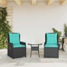 Chaises de jardin inclinables lot de 2 noir résine tressée 619242619242