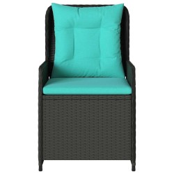 Chaises de jardin inclinables lot de 2 noir résine tressée 619242619242