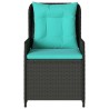 Chaises de jardin inclinables lot de 2 noir résine tressée 619242619242