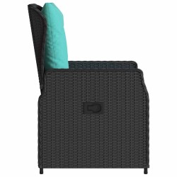 Chaises de jardin inclinables lot de 2 noir résine tressée 619242619242