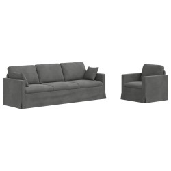 Ensemble de Canapés 2 pcs Gris foncé 228 x 78 x 80 cm Velours 619247619247
