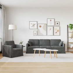 Ensemble de Canapés 2 pcs Gris foncé 228 x 78 x 80 cm Velours 619247619247