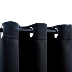 Rideaux occultants avec anneaux 2 pièces Noir 97x213 cm Tissu 619248619248