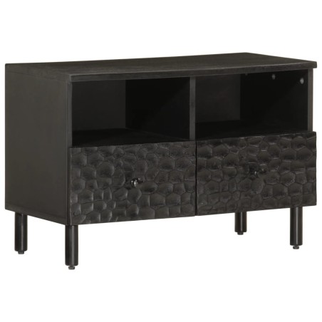 Meuble TV noir 70x33x46 cm bois massif de manguier 619252619252