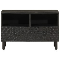Meuble TV noir 70x33x46 cm bois massif de manguier 619252619252