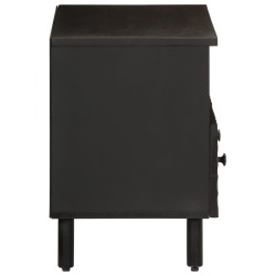 Meuble TV noir 70x33x46 cm bois massif de manguier 619252619252