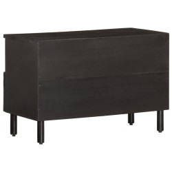 Meuble TV noir 70x33x46 cm bois massif de manguier 619252619252