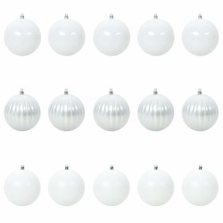 Ensemble de Boules de Noël XL 15 pc Blanc Plastique 619255619255