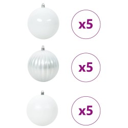 Ensemble de Boules de Noël XL 15 pc Blanc Plastique 619255619255