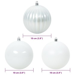 Ensemble de Boules de Noël XL 15 pc Blanc Plastique 619255619255