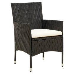 Salon de jardin 7 pcs avec coussins résine tressée noir 619257619257