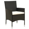 Salon de jardin 7 pcs avec coussins résine tressée noir 619257619257