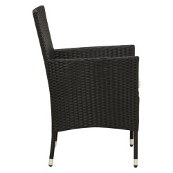 Salon de jardin 7 pcs avec coussins résine tressée noir 619257619257