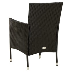 Salon de jardin 7 pcs avec coussins résine tressée noir 619257619257