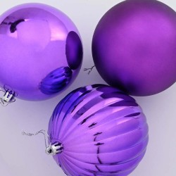 Ensemble de Boules de Noël XXL 4 pc Lilas Plastique 619258619258