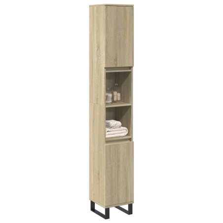 Armoire salle de bain chêne sonoma 30x30x190 cm 619259619259