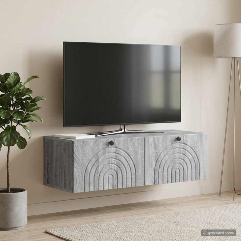 Meuble TV mural Sonoma gris 99 x 41 x 30 cm Bois d'ingénierie 619260619260