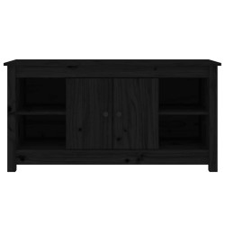 Meuble TV Noir 103x36,5x52 cm Bois de pin massif 619264619264