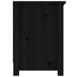 Meuble TV Noir 103x36,5x52 cm Bois de pin massif 619264619264