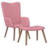 Chaise de relaxation avec repose-pied Rose Velours 619266619266