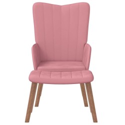 Chaise de relaxation avec repose-pied Rose Velours 619266619266