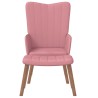 Chaise de relaxation avec repose-pied Rose Velours 619266619266