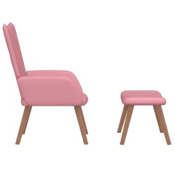 Chaise de relaxation avec repose-pied Rose Velours 619266619266