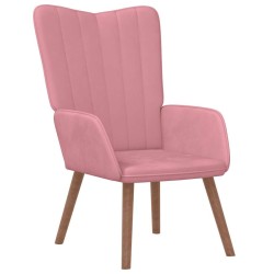 Chaise de relaxation avec repose-pied Rose Velours 619266619266