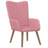 Chaise de relaxation avec repose-pied Rose Velours 619266619266