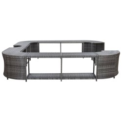 Cadre de spa carré gris 268x268x55 cm résine tressée 619268619268